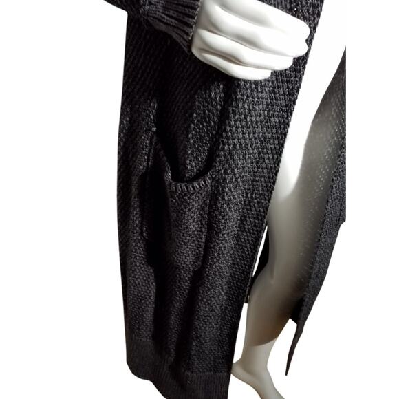 Cabi Lara Duster Cardigan Gray Black Knit Longline Sweater | Size M Style #3166 - Picture 2 of 8